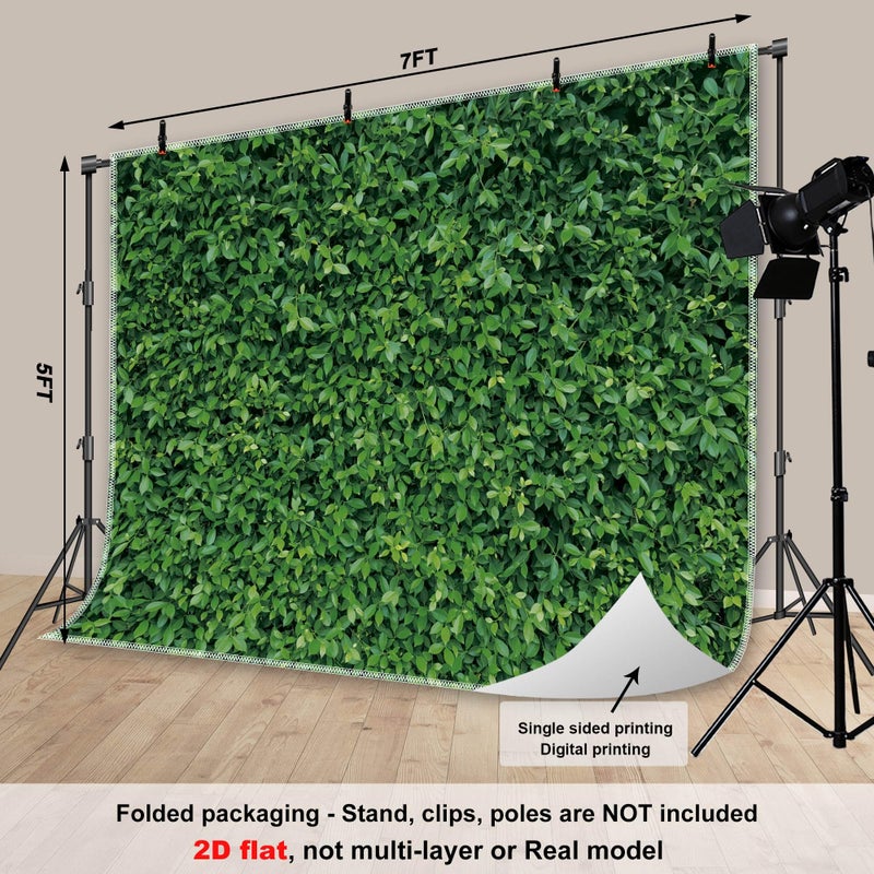 Msocio Green Leaves Backdrop - Nature Greenery Polyester Photography Background for Birthday Wedding Decor Soft Fabric Wall Banner | Baby Shower, Safari, Dinosaur Theme Photo Booth(7x5ft) - Image 3